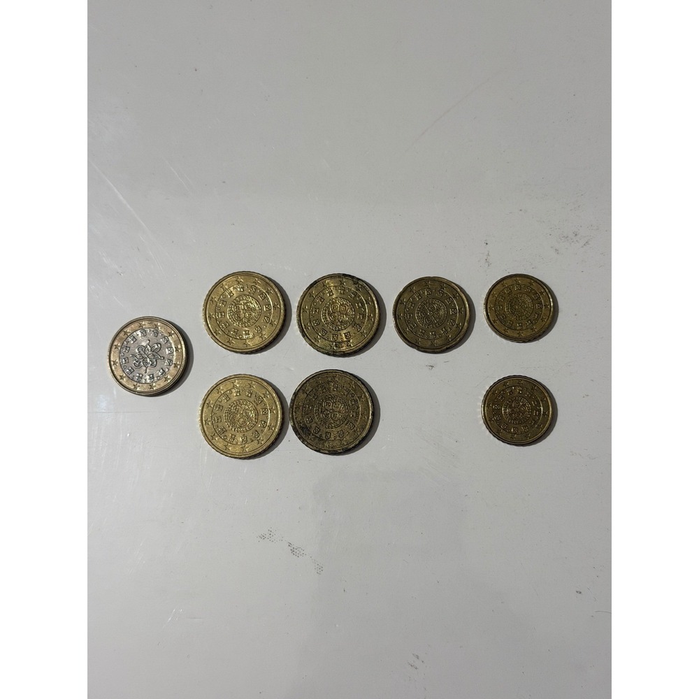 Portugal Euro Coin Lot 8 Pieces 1 Euro 50 20 10 Cent Portuguese portugal RARE